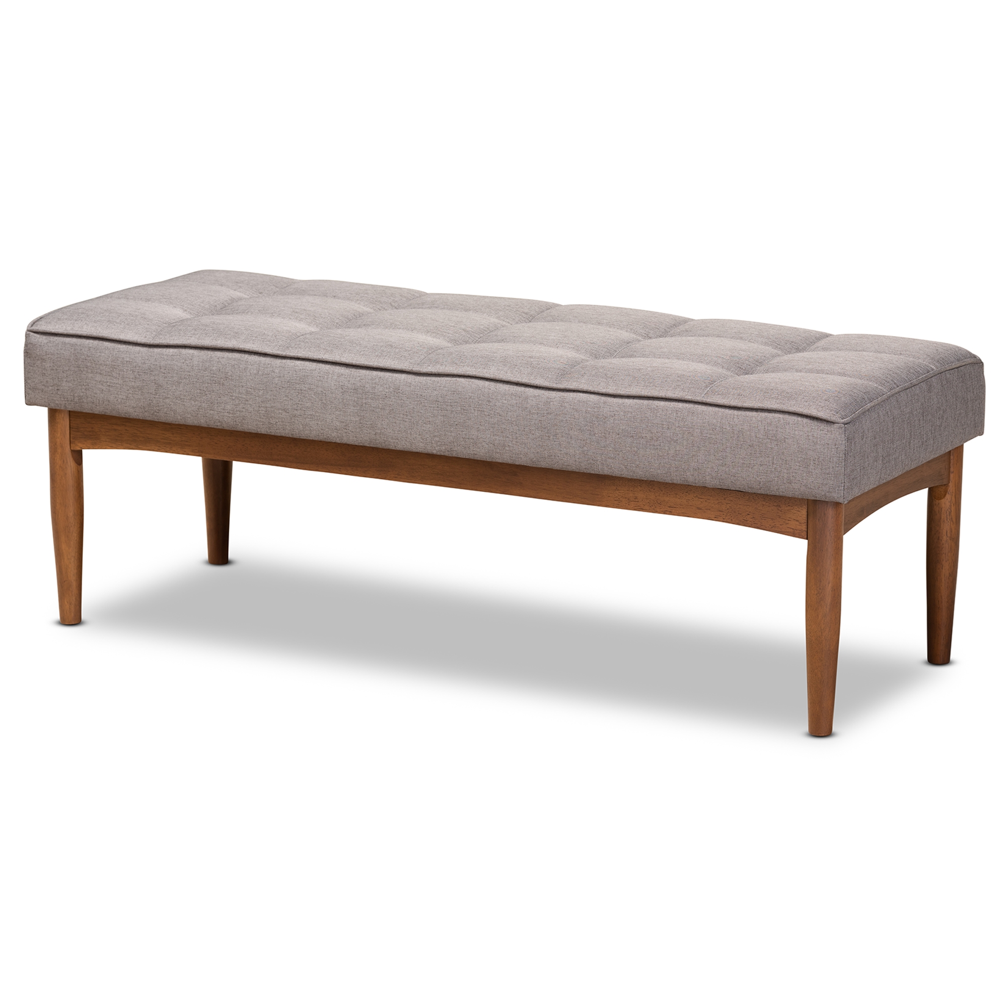 Walnut shop upholstered bench